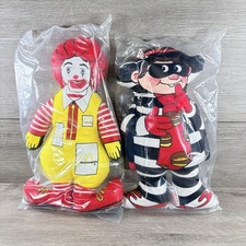 Vintage 1980’s McDonald's Ronald McDonald / Hamburglar Dolls NEW SEALED picture