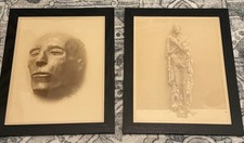 Antique c1886-1890s Seti I Mummy Photos Set of 2 Egypt Pharaoh Framed picture