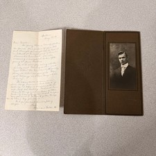 Early 1900s Portrait Young Man Photograph Mounted Folio Spokane Letter Folder picture