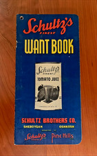FREE SHIP Schultz's Finest Want Book Sheboygan Oshkosh Wisconsin Notebook picture