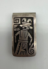 Mitchel Sockyma Hopi Kachina Sterling & Nickle Money Clip 34.4g #rh picture