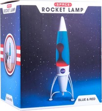 NEW Retro vtg style NASA Rocket Ship Space Lava Lamp Lite Blue/Red 17” picture