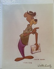 Walter Lantz Junior Beary Sericel, 1960s Beary Family, Hard Signed picture