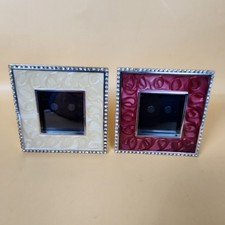 Vintage Victoria's Secret Home Enamel Rhinestone Mini Photo Frames - Set of 2 picture