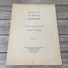 Vintage 1948 Sousas Famous Marches Arranged For Piano Solo Henry Levine picture