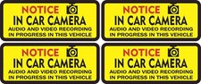StickerTalk In Car Camera Notice Stickers 4pc 2.5x1 inch Vinyl Decals picture