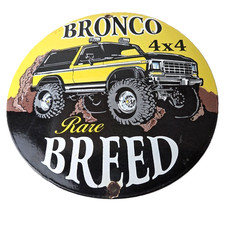 Vintage Ford Motors Porcelain Sign - Bronco Rare Breed Porcelain Dealership Sign picture