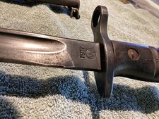 WWI USA M1917 Bayonet Winchester Leather Scabbard Trench Shotgun. picture