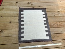Nice Vintage Black and Gray White Navajo Rug 32 1/2'' by 27 1/2'' Saddle Blanket picture
