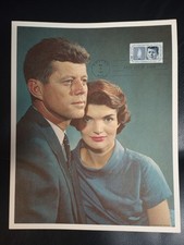 🔥John & Jacqueline Kennedy Portrait 8x10 Print w/ 1964 First Day of Issue Stamp picture