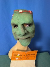 RARE Vintage Create a Creature Franky 2-Piece Latex Mask Frankenstein Halloween picture