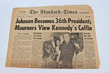 Original Nov 23 1963 The Standard Times – Johnson Becomes 36th President – JFK picture