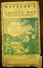 Vintage Metsker’s King County Washington Map Seattle Tacoma c.1950 Folding Map picture