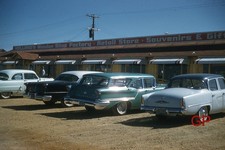 #XX160- z Old 35mm Slide Photo- Cars- Store- Holland Michigan - 1958 picture