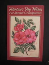 UNUSED vintage greeting card Luxury Greeting VALENTINE To Grandparents Roses picture