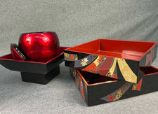 Vintage Japanese Lacquerware Celebration Serving Set picture