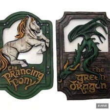 Lord of the Rings the Prancing Pony and the Green Dragon Pub Signs Set, Handmade picture