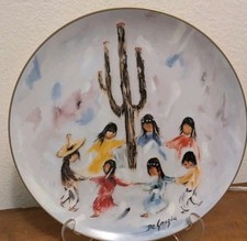 Vtg 1985 De Grazia “Saguaro Dance” Painting Plate picture