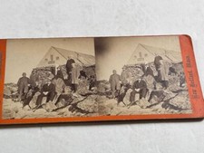 Stereoview Photo People Sitting on Rocks New Bedford MA SF Adams picture