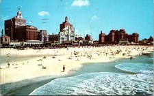 Atlantic City New Jersey NJ Beach Skyline Postcard PM Clean Cancel WOB Note VTG picture