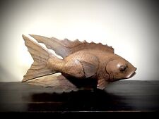 Goldfish. wood carving. Flowing Fins, Beautiful Details. Very Large 22x8x9”. picture