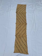 Vintage Hand Woven Old African Kuba Raffia Congo Cloth Textile Runner 236x47 Cm picture