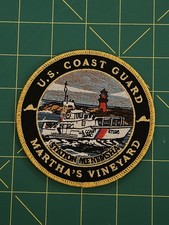 USCG Coast Guard MARTHA'S VINEYARD Mass Station Menemsha Patch Metallic Threads picture