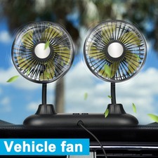 12V Portable Vehicle Cooling Fan - Dual Head 360° Rotatable Car Truck Cooler USA picture