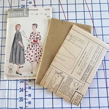 Uncut 1950s Morning Dress Pattern Size 20 Butterick 6747 Misses Womens picture