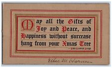 1910 Christmas Motto John Kendrick Bangs Minimalist Columbus Ohio OH Postcard picture