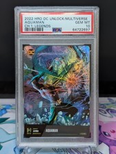 2022 HRO DC Unlock The Multiverse Legends Aquaman PSA 10- Redeemed/ Low Mint picture