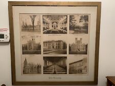 Yale University Campus Buildings Locations Photogravure Framed Antique 33