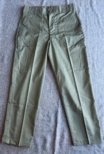 Vintage 1984 US Army OG-507 Utility Trousers Fatigue Baker Pants 34x29 Ideal Zip picture