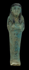 Ancient Egyptian Faience Ushabti Statue Hieroglyphic Inscribed Rare Figure BC picture