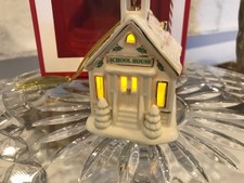 NIB Lenox Christmas Village Schoolhouse Lighted Ornament In Box picture