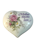Trinket Ring Box Pink Rose w Lid Mother Gift Japan Napcoware Vintage picture