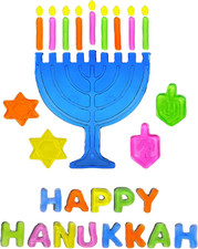 Hanukkah Window Gel Clings Menorah and Dreidel Decoration, Includes 1 Menorah 9 picture
