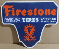 Firestone Tires Porcelain Enamel Sign  24 x 20 Inches 2 Sided picture
