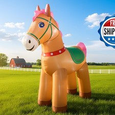 TRMESIA 6FT Christmas Spring Farm Ranch Horse Inflatable Blow Up Cute Animals picture