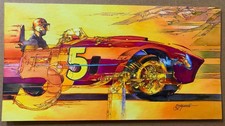 Original Artwork 1956 Ferrari Driver Jim Kimberly in the Ferrari 375 MM x 2 picture