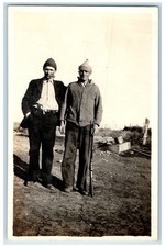 c1910's Man Pipe With Rifle Hunting RPPC Photo Unposted Vintage Postcard picture