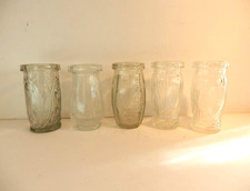 Five  Vintage Glass Potted Meat Fish Paste Jars picture