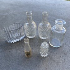 Vintage Beautiful Perfume Bottles And Accessories Lot Of 6 picture
