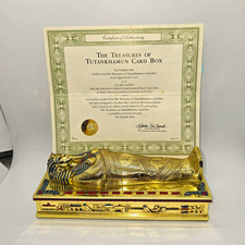 Treasures of Tutankhamun Hand-Painted Limited Edition Egyptian Card Box w/ COA picture