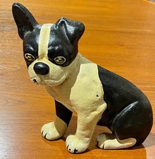 Rare or Unique Vintage / Antique Under Door Boston Terrier Cast Iron Door Stop picture