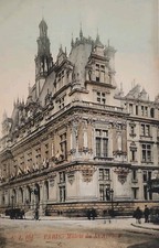 Antique Paris France Postcard Mairie Du Xeme City Hall Street Scene picture