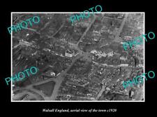 OLD 8x6 HISTORIC PHOTO OF WALSALL ENGLAND AERIAL VIEW OF TOWN c1920 1 picture