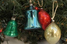 Vintage Antique Lot Of Mercury Glass Christmas Ornaments Cottagecore Grannycore picture