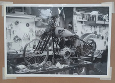 1938 HARLEY DAVIDSON ZIDAN? KNUCKLEHEAD VINTAGE MOTORCYCLE BUILD 14X20 PHOTO picture