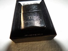 Zippo Cigarette Lighter Engraved with the name Tim Groomsman 11/16/2018 Used picture
